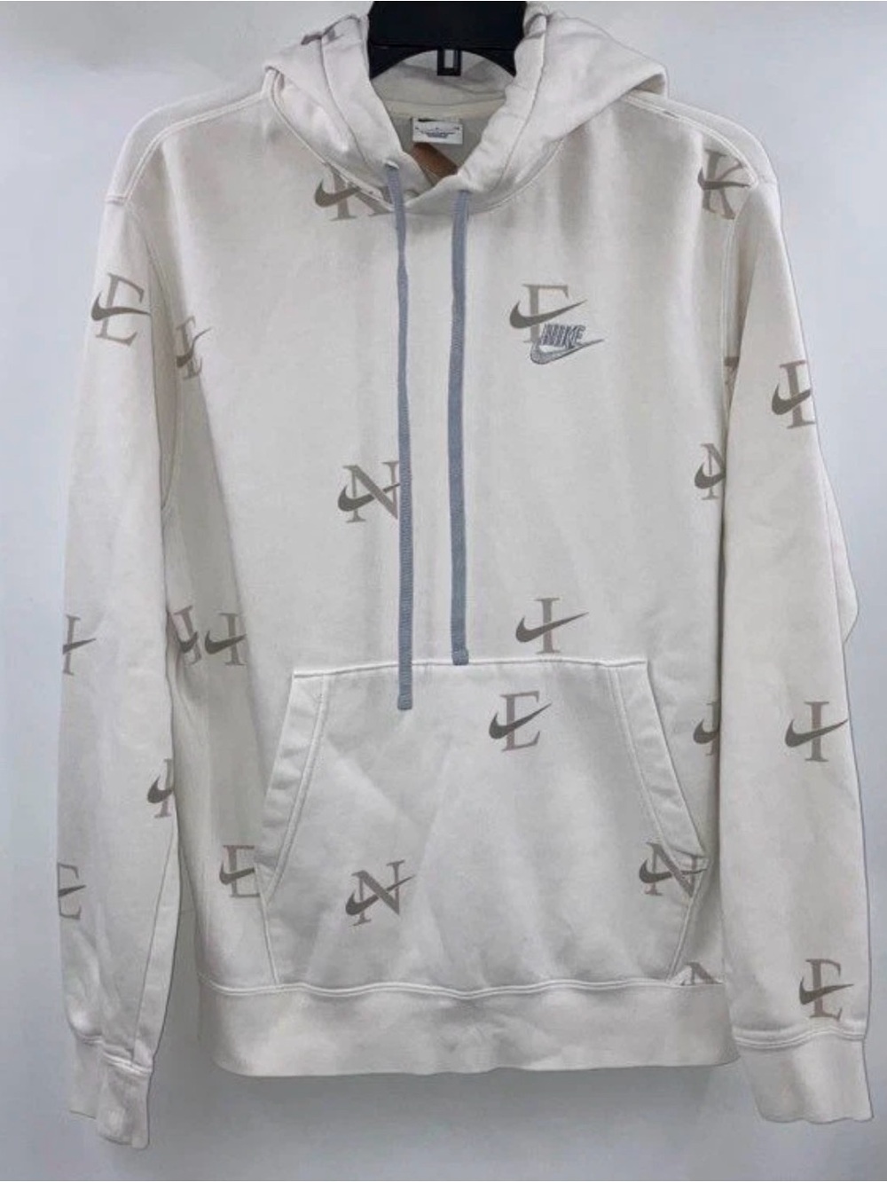 Nike White Allover Logo Men's Hoodie size small